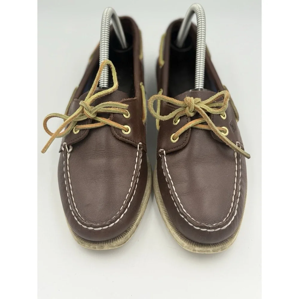 Sperry Top-Sider Women's Brown Leather 2-Eye Boat Shoes Style 9195017 Size 9M